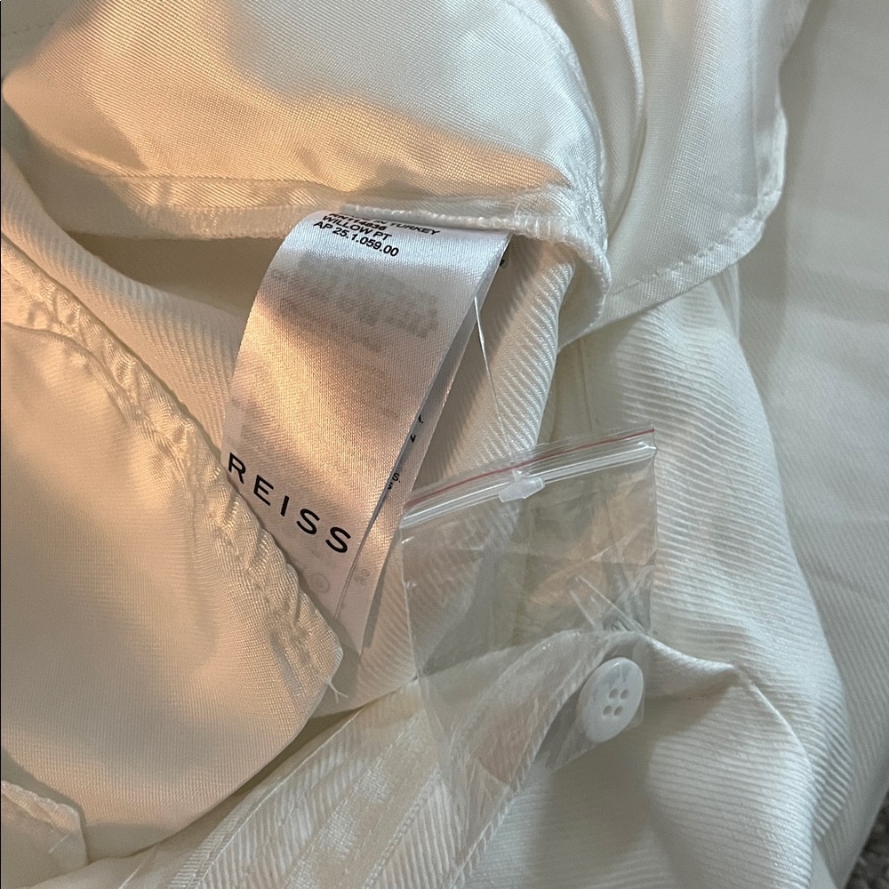 NWT Reiss Willow Linen Blend Wide Leg Trousers Size 2P - Picture 6 of 7